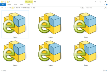 Screenshot of several EASM files in Windows 10 that open with eDrawings