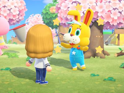 Animal Crossing New Horizons screenshot with two characters speaking to each other surrounded by trees