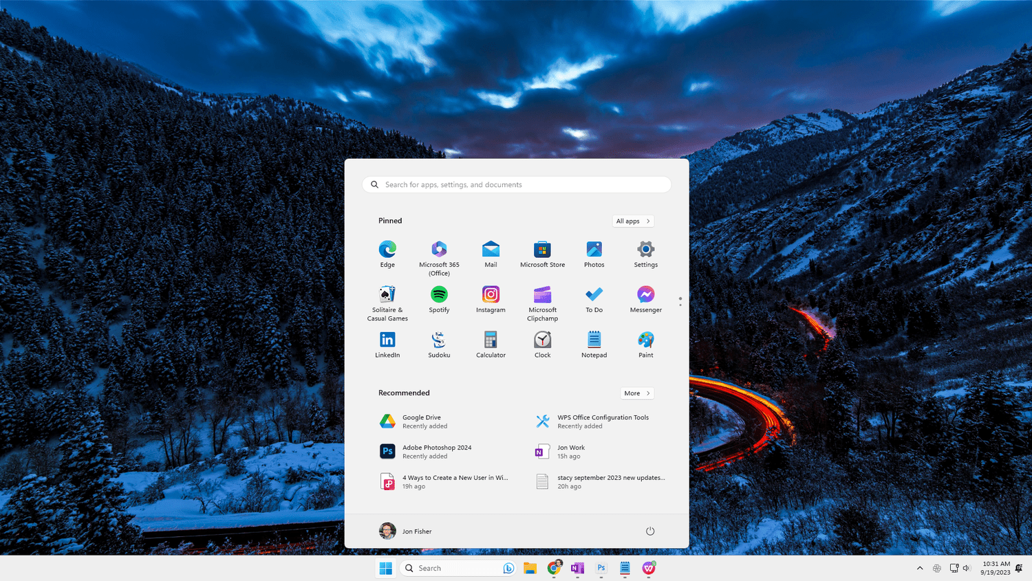 Windows 11 Start menu