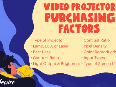 Illustration of a woman projecting a slide onto the wall: Video projector purchasing factors