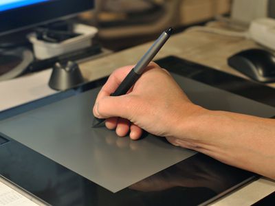 Hand drawing on an animation tablet