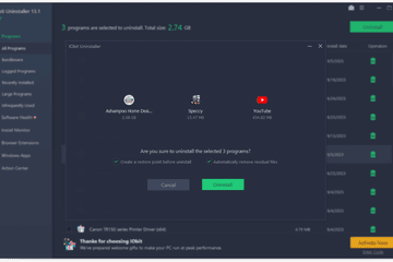 IObit Uninstaller removing programs in bulk