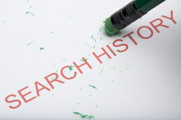 Pencil erasing the words Search History