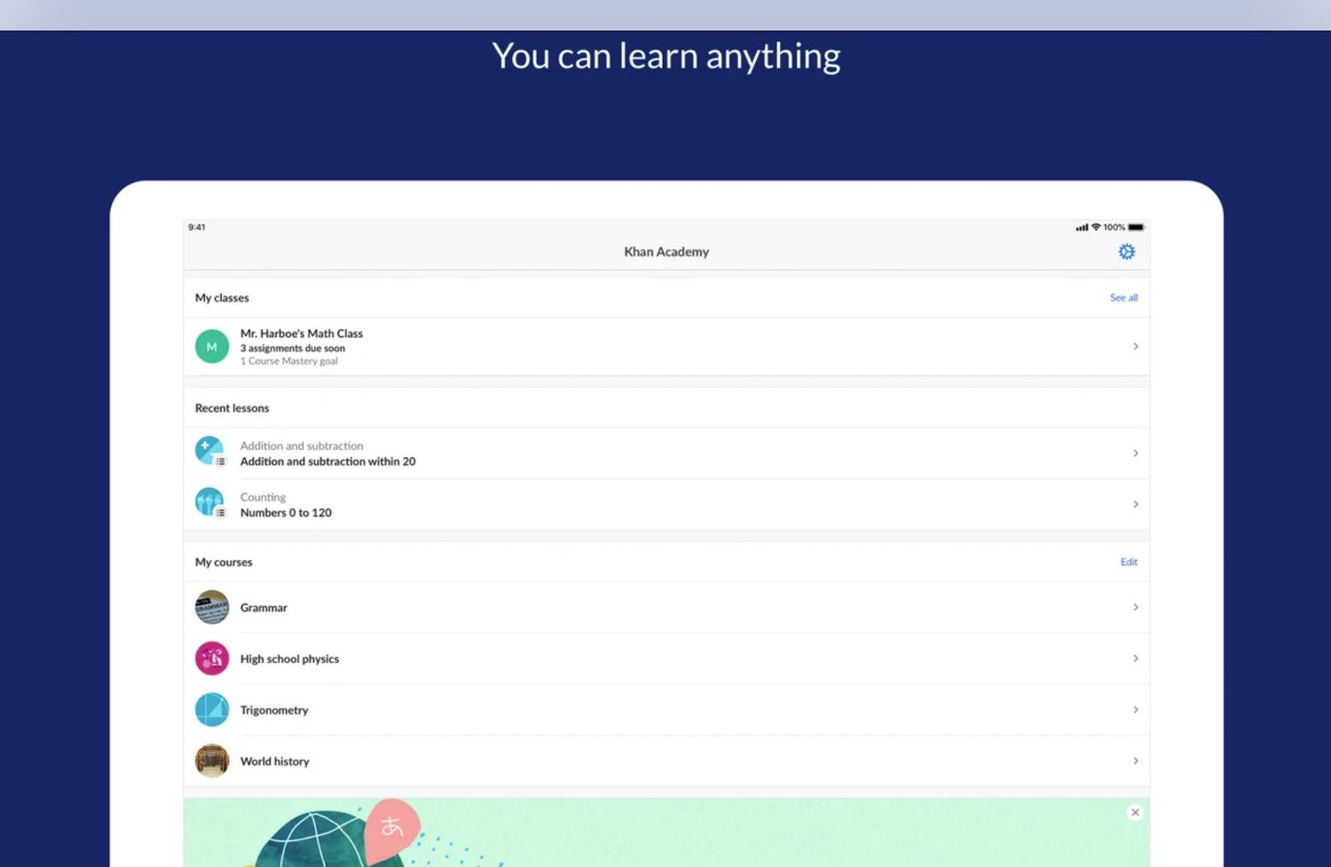 Khan Academy free iPad app