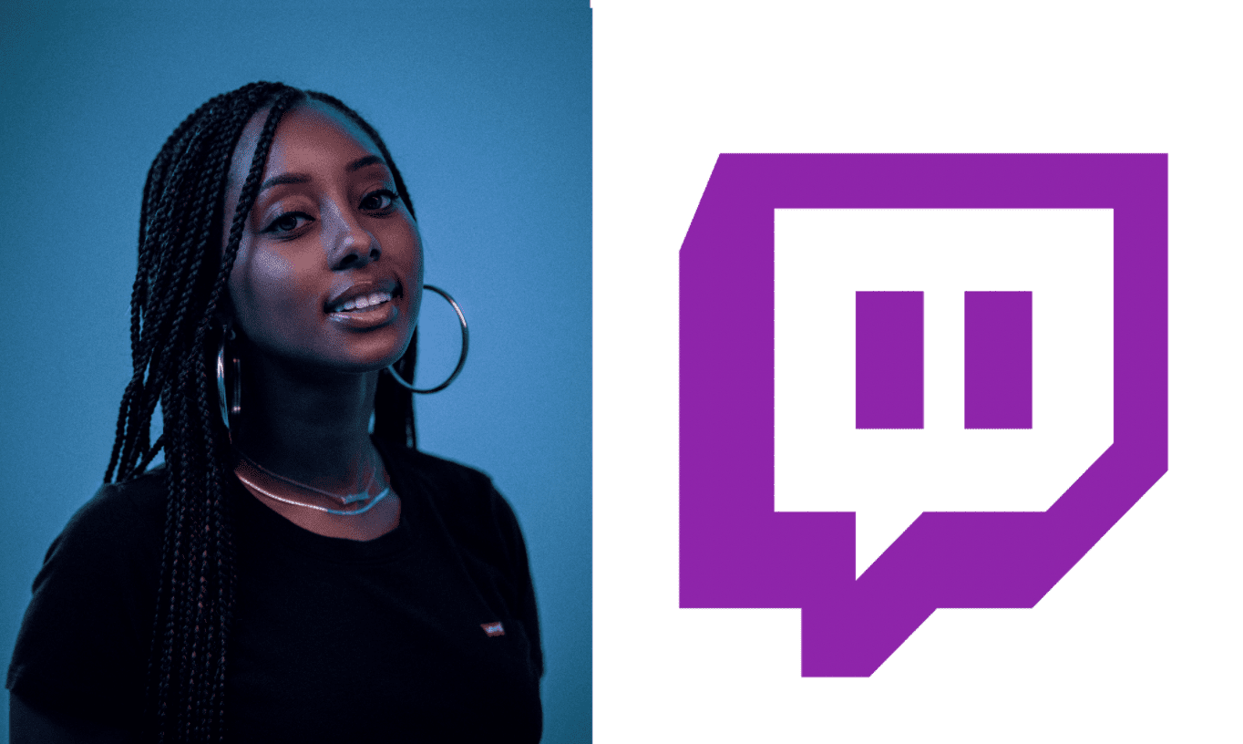 twitch streamer Storymodebae next to the twitch logo