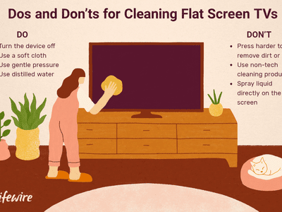 An illustration of the dos and don'ts of cleaning flat screen tvs.