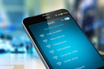 Smartphone showing wifi networks.