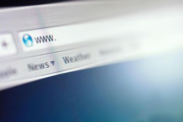 Close-up of a web browser search bar