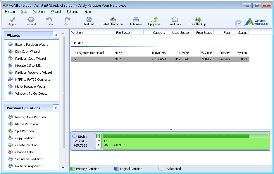 AOMEI Partition Assistant Standard Edition