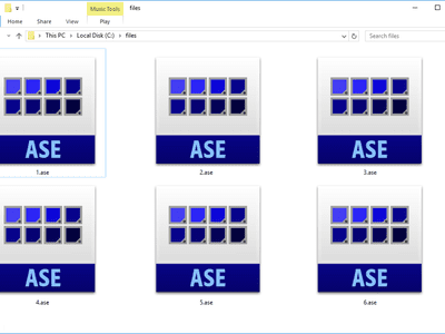 A collection of ASE files in a folder