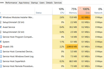 Processes in Task Manager