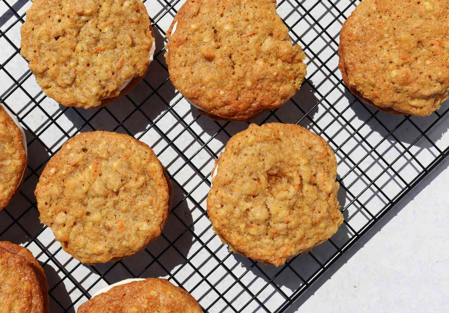 Delicious cookies on a cooling rack