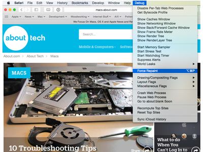 Safari Debug menu