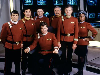 Actors on set of Star Trek V: The Final Frontier (1989)