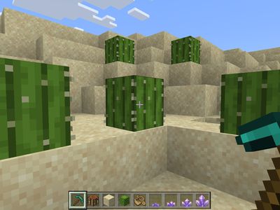 Mining a Cactus in Minecraft