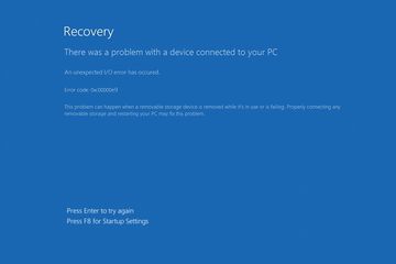 Windows Error Code 0xc00000e9 recovery screen