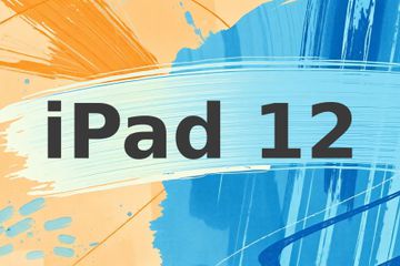 iPad 12 text on an abstract background