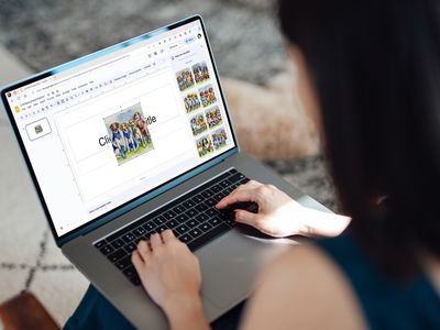 A woman working with Duet in Google Slides on a laptop.