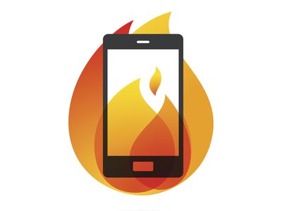 Illustration of a phone with flames representing a hot, overheating phone