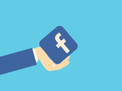 An illustrated hand holding a Facebook block icon