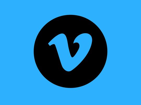 Vimeo icon on blue background