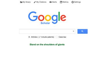 The Google Scholar search page screenshot