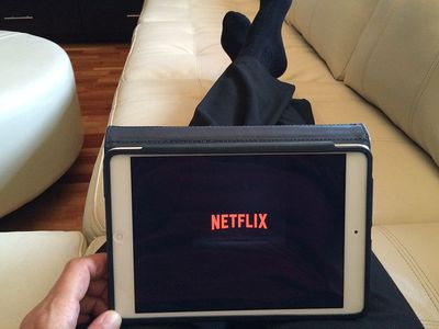 Watching Netflix on a tablet