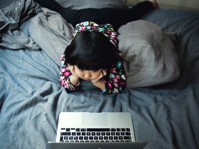 Child using laptop