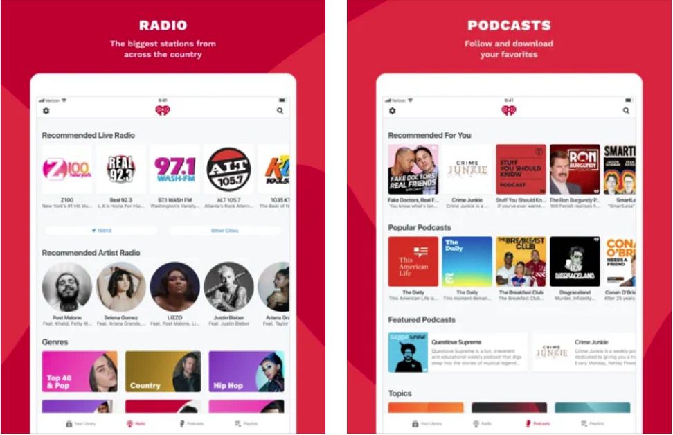 iHeartRadio free iPad app