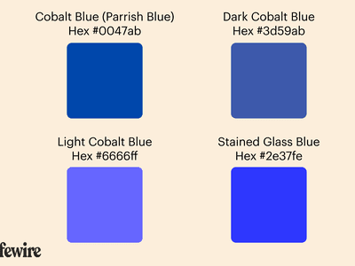 Cobalt blue color swatches with Hex #s