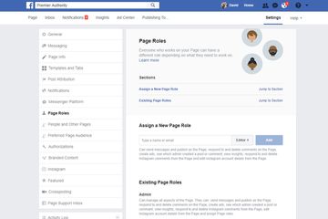 A Facebook admin page