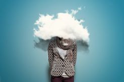 A person with their head in the clouds