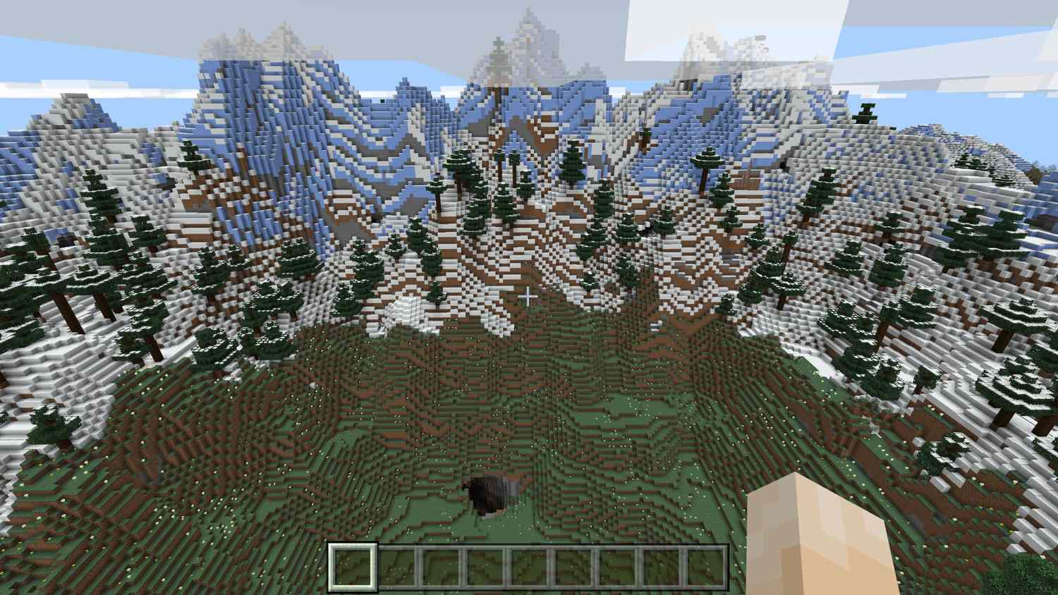 Circular Snowy Mountain with Ancient City Seed