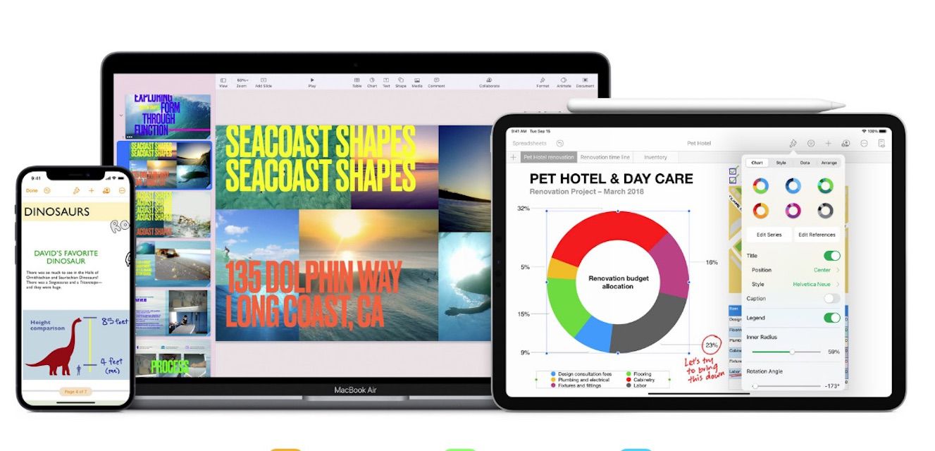 iWork for iPad with Number, Keynote, and Pages