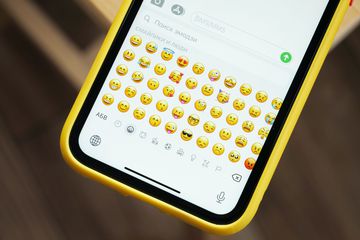 The emoji keyboard on an iOS device.