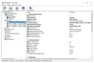 Memory information in HWiNFO64 7.02