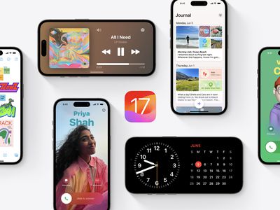 Collage of iOS 17 feature screenshots