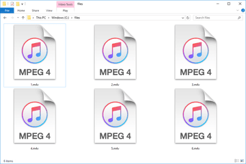 Screenshot of several M4V files in Windows 10 that open with iTunes