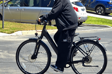 Person riding the CGO 800S e-Bike