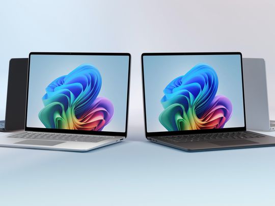 Four Surface laptops