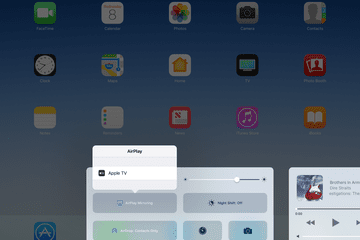 The AirPlay modal in the iOS control center