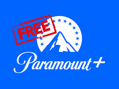 paramount plus logo with red 'free' stamp