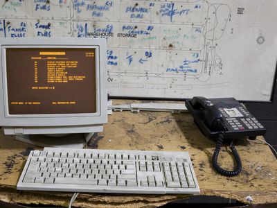 Office desk in manufacturing facility