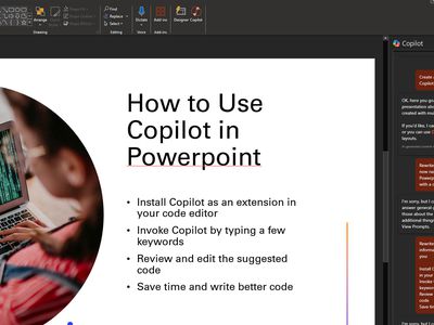 Working on a slide with Copilot in Powerpoint.