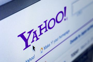 Closeup of Yahoo Website