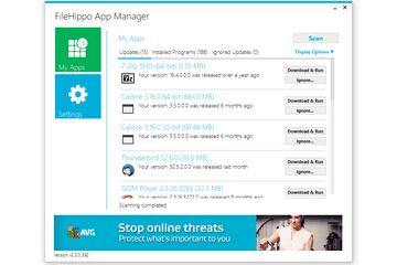 FileHippo App Manager v2.0 in Windows 10