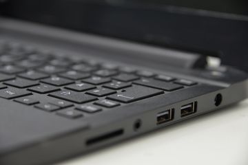 Laptop ports closeup