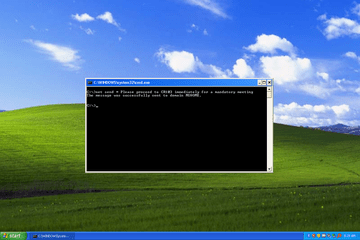 Screenshot of the net send command in a Windows XP Command Prompt