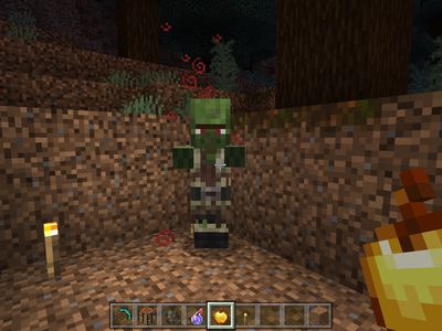 A Zombie Villager being cured in Minecraft