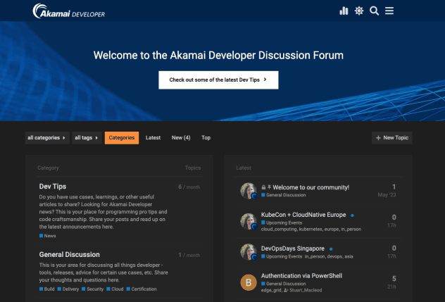 Screenshot Akamai Developer